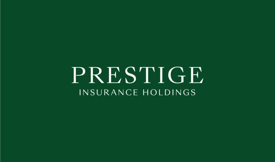 Prestige Insurance Holdings logo in white on a green background